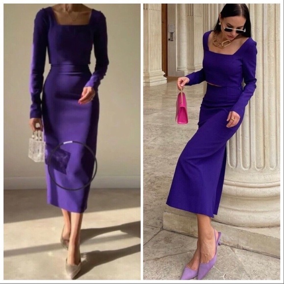 NWT TOP ZARA PURPLE CROPPED TOP - Picture 4 of 8